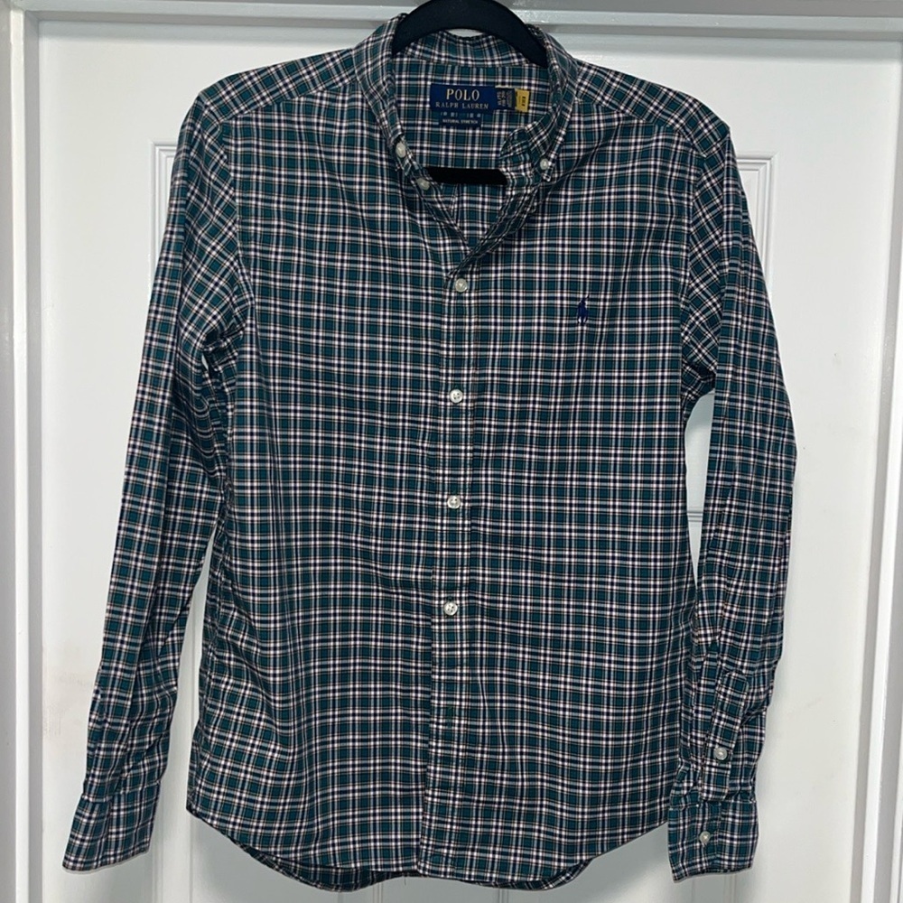 Boys XL (18/20) POLO Ralph Lauren Long Sleeve Button Down Plaid Shirt